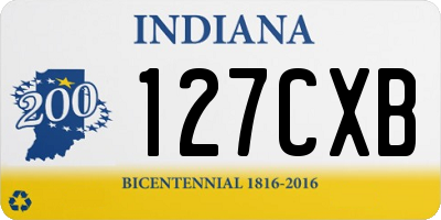 IN license plate 127CXB