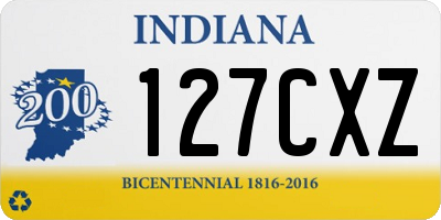 IN license plate 127CXZ