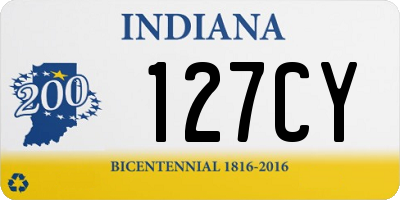 IN license plate 127CY