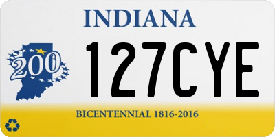 IN license plate 127CYE