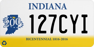 IN license plate 127CYI