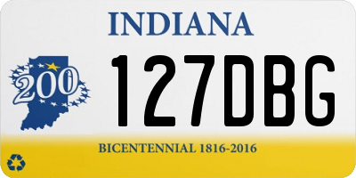 IN license plate 127DBG