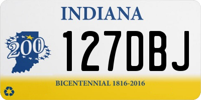 IN license plate 127DBJ