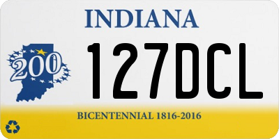 IN license plate 127DCL