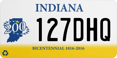 IN license plate 127DHQ