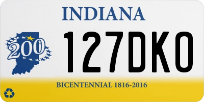 IN license plate 127DKO