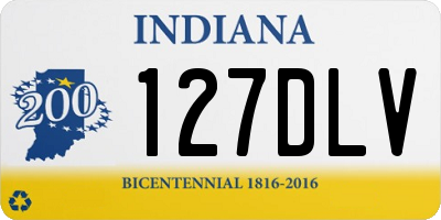 IN license plate 127DLV