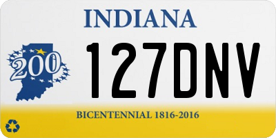 IN license plate 127DNV