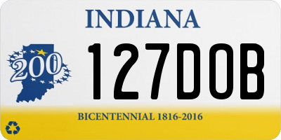 IN license plate 127DOB