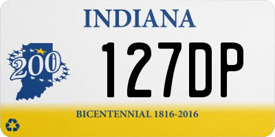 IN license plate 127DP