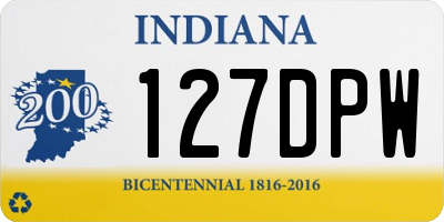IN license plate 127DPW