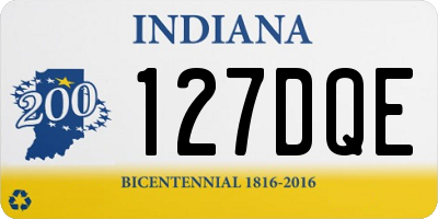 IN license plate 127DQE