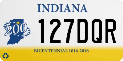 IN license plate 127DQR