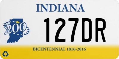 IN license plate 127DR