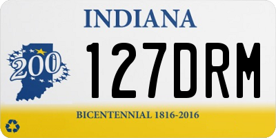 IN license plate 127DRM