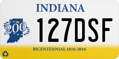 IN license plate 127DSF