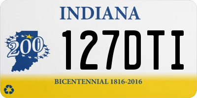 IN license plate 127DTI