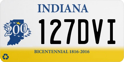 IN license plate 127DVI
