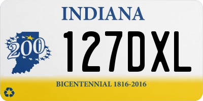 IN license plate 127DXL