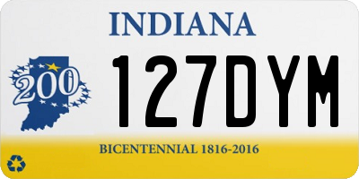 IN license plate 127DYM