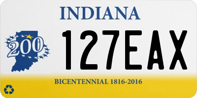 IN license plate 127EAX