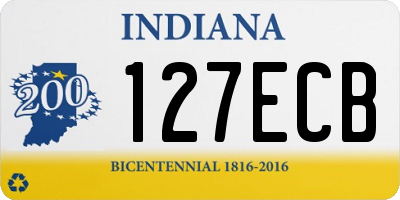 IN license plate 127ECB