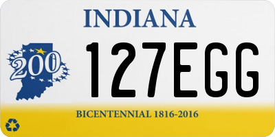 IN license plate 127EGG