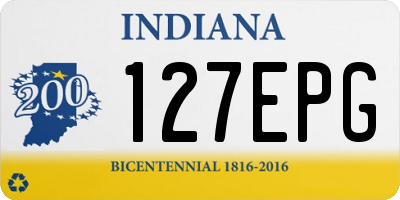 IN license plate 127EPG