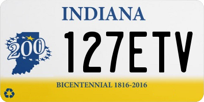 IN license plate 127ETV