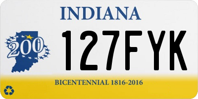 IN license plate 127FYK