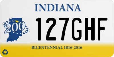 IN license plate 127GHF