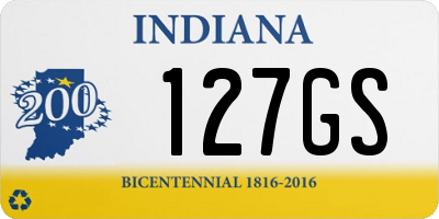 IN license plate 127GS