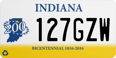 IN license plate 127GZW