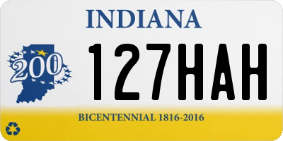 IN license plate 127HAH