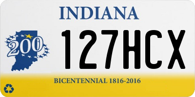 IN license plate 127HCX