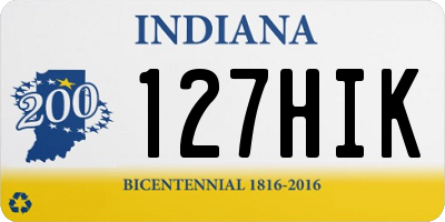 IN license plate 127HIK