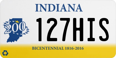 IN license plate 127HIS