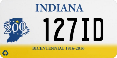 IN license plate 127ID