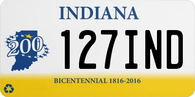 IN license plate 127IND
