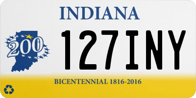 IN license plate 127INY