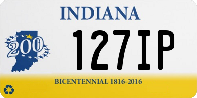 IN license plate 127IP