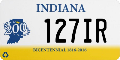 IN license plate 127IR