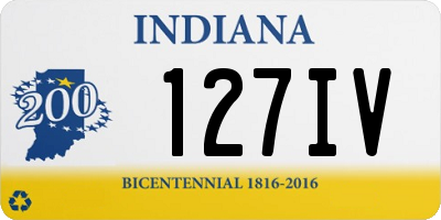 IN license plate 127IV