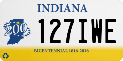 IN license plate 127IWE