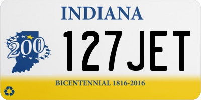 IN license plate 127JET