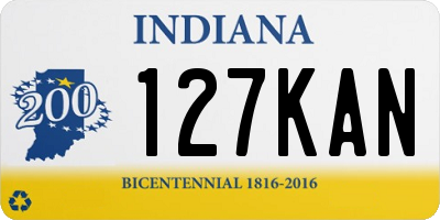 IN license plate 127KAN