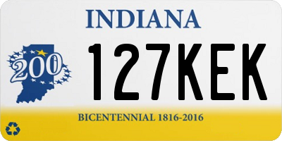 IN license plate 127KEK