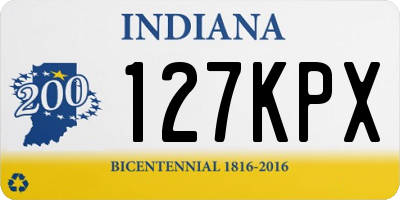 IN license plate 127KPX