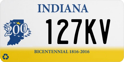 IN license plate 127KV