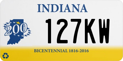 IN license plate 127KW